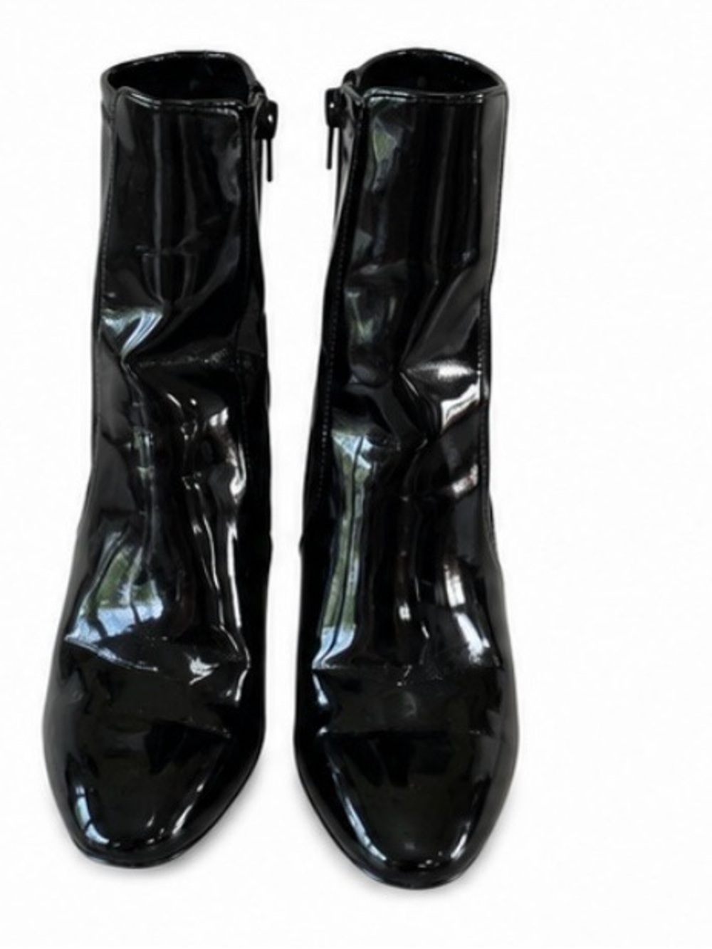 ALDO Glossy Faux Patent Block Heel Ankle Boots Size 8